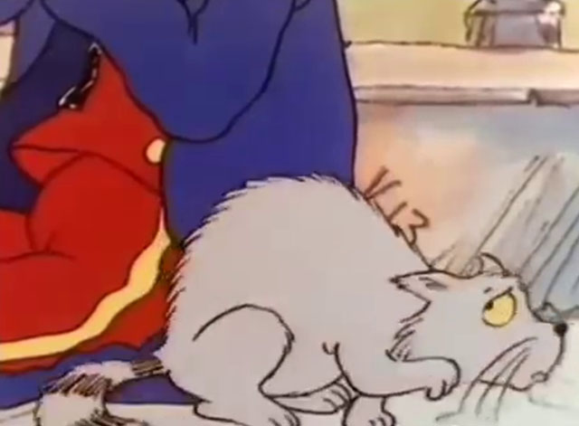 Carlton Your Doorman - cartoon cat Ringo trying to sneak away from Carlton