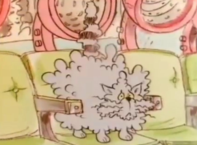 Carlton Your Doorman - cartoon cat Ringo puffed up after blow dryer
