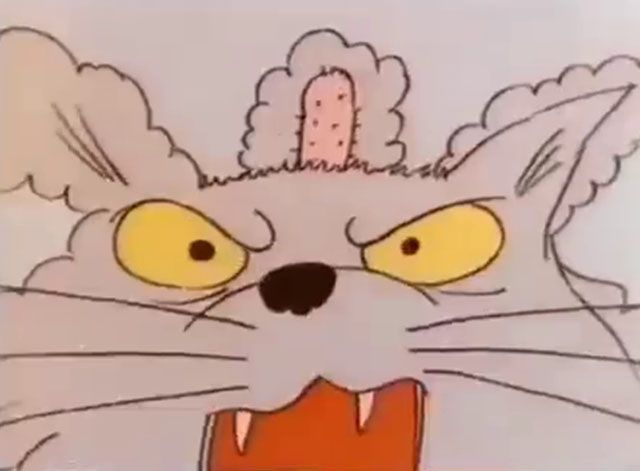 Carlton Your Doorman - cartoon cat Ringo angry while being shaved