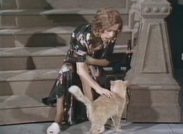 The Carol Burnett Show - Season 8, Episode 4 - drunk Jane Carol Burnett on stoop petting orange tabby cat