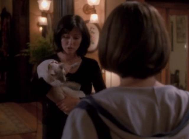 Charmed - Something Wicca This Way Comes - Siamese cat Kit being held by Prue Shannen Doherty