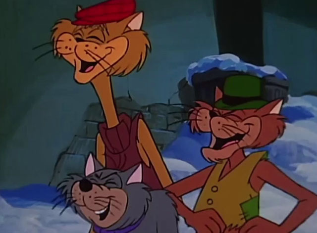 A Christmas Story - three cartoon cats laughing