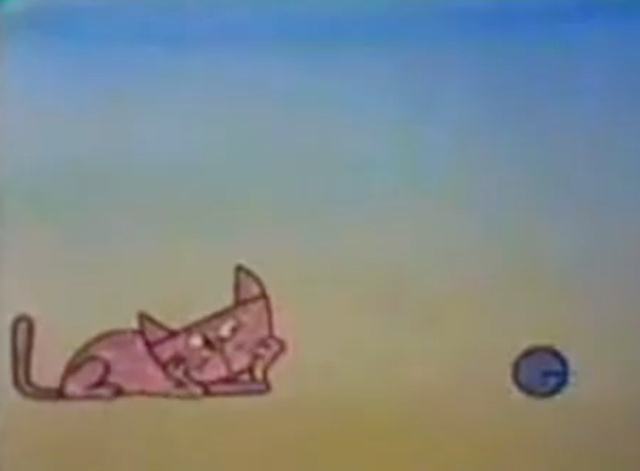 Sesame Street - Circles Become Mouse and Cat - pink cat made of divided circle watching blue ball divide