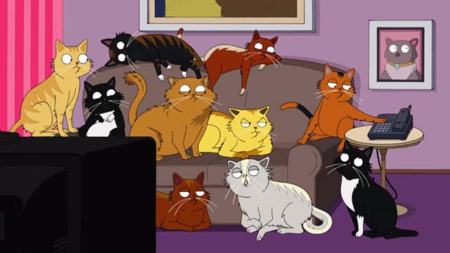 The Cleveland Show - Buried Pleasure - cats listening to answering machine