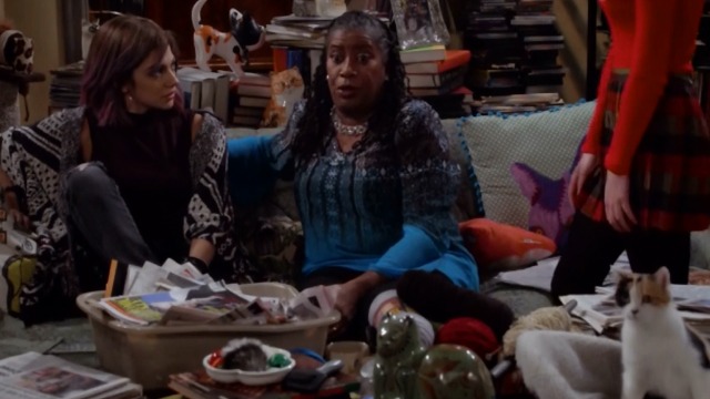 Crowded - Given to Fly - Stella Mia Serafino and Alice Carlease Burke on couch with calico in foreground