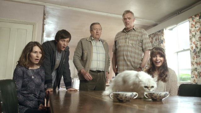 Cuckoo - Grandfather's Cat white Persian cat Floxsie drinks from one of two cups