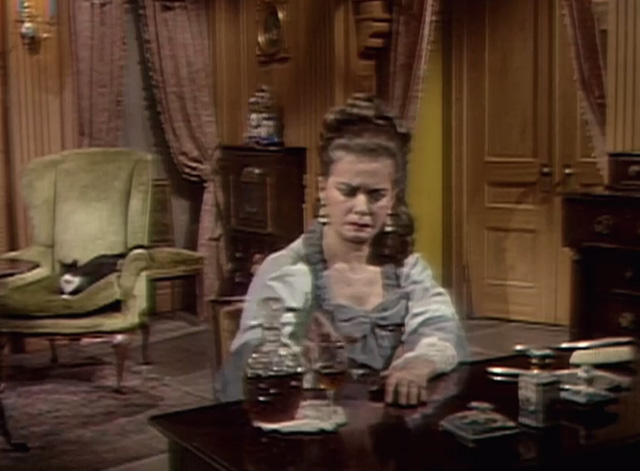 Dark Shadows - tuxedo cat on chair in background