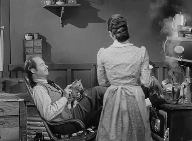 Death Valley Days - Faro Bill's Layout - ginger cat Samantha Orangey on lap of Tim Maloney Jack Daly with Harriet Fran Allen