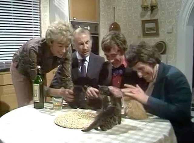 Doctor in Charge - A Man's Best Friend is his Cat - Sir Geoffrey Loftus Ernest Clark, Duncan Robin Nedwell, Paul George Layton and Lady Loftus Joan Benham with brown tabby cat Thomas and tabby kittens