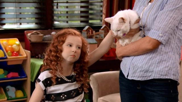 Dog With a Blog - Love Ty-Angle - Chloe Francesca Capaldi petting white cat Whiskers Frosty