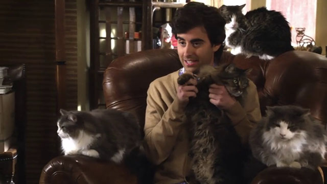 Don't Trust the B---- in Apartment 23 - Pilot - Alan the Cat Guy Nick Puga with numerous cats