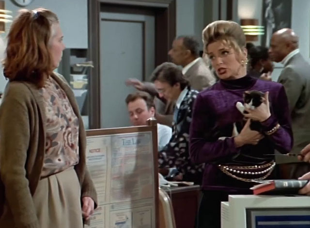 The Drew Carey Show - There Is No Scientific Name for a Show About God - Suzie Angela Dohrmann holding calico kitten with Nora Jane Morris