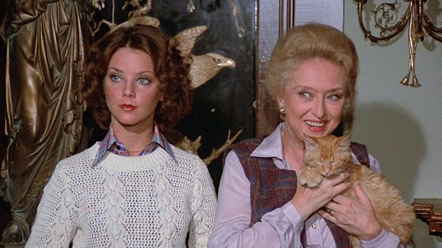 Fantasy Island - Beachcomber / The Last Whodunnit - Evelyn Judith Chapman with Mabel Celeste Holm holding ginger tabby cat Hercule