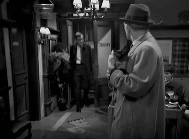 Francis Durbridge Presents - A Game of Murder - Episode 5 - Norman Peter Copley holding Siamese cat Chow in pub with Kerry Gerald Harper