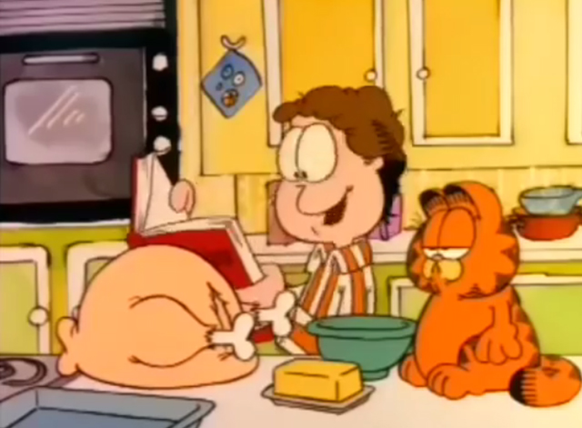 Garfield's Thanksgiving - Garfield watching Jon prepare Thanksgiving dinner