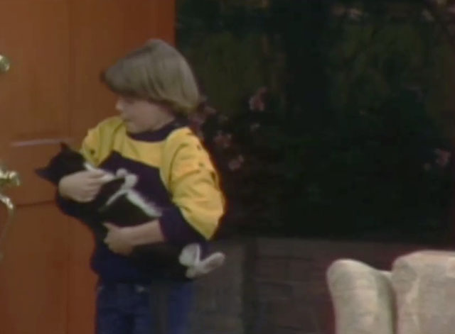 Gimme a Break - Cat Story - Joey Lawrence carrying tuxedo cat Sherlock into house