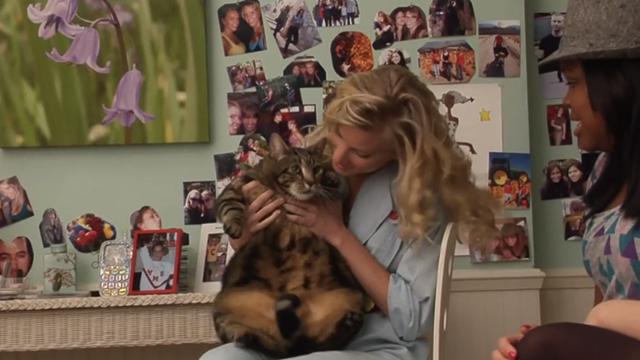 Glee - Rumours - Brittany Heather Morris holding large tabby cat Lord Tubbington Aragon