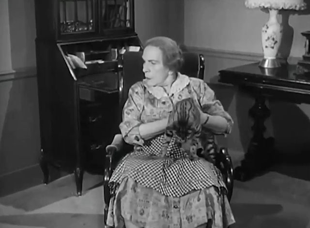 The Goldbergs - Sammy Gets Married - Aunt Tante Elka sitting in chair holding tabby cat