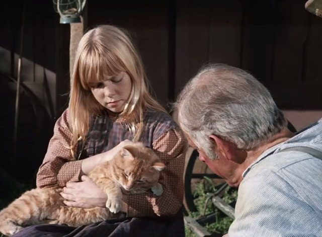 Gunsmoke - Milligan - Johnny Harry Morgan and Wendy Patti Cohoon with ginger tabby cat Jim Grim