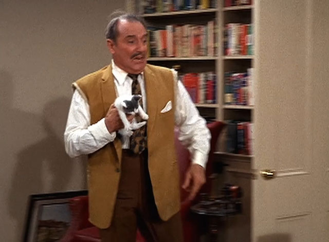 Here's Lucy - Lucy the Fixer - Harry Gale Gordon carrying gray and white kitten