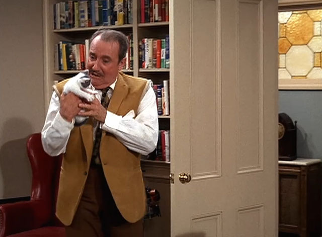 Here's Lucy - Lucy the Fixer - Harry Gale Gordon carrying gray and white kitten