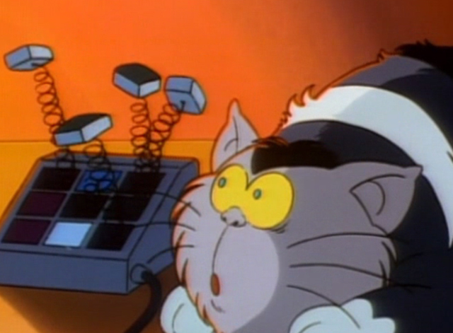 Inspector Gadget - Gadget in Winterland - M.A.D. Cat reacting when buttons go flying