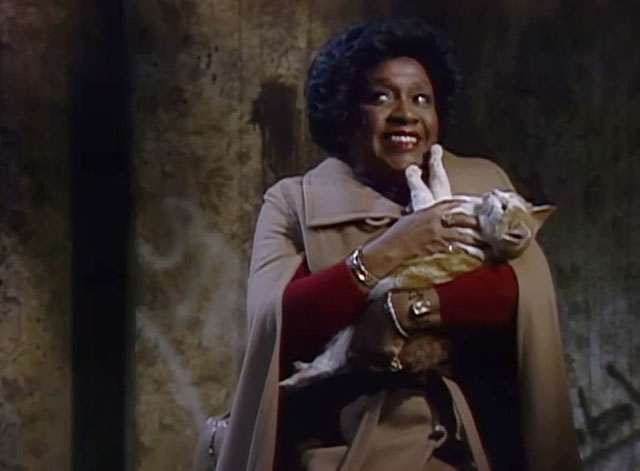 The Jeffersons - And the Doorknobs Shined Like Diamonds - Louise Isabel Sanford holding ginger and white tabby cat