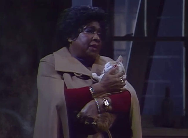 The Jeffersons - And the Doorknobs Shined Like Diamonds - Louise Isabel Sanford holding ginger and white tabby cat