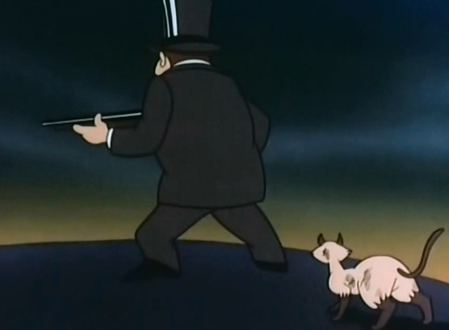 Kimba the White Lion - Siamese cat sneaks up on man with gun