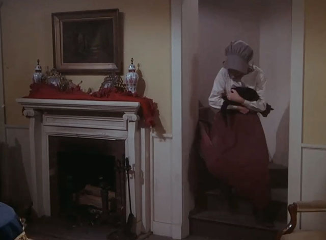 Little House on the Prairie - Days of Sunshine, Days of Shadows Part Two - Laura holding black cat while running down stairs