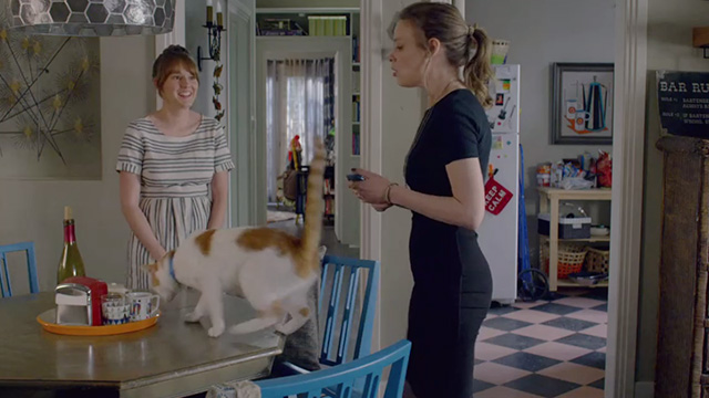 Love - It Begins - orange and white tabby cat Grandpa on table with Mickey Gillian Jacobs and Bertie Claudia O'Doherty