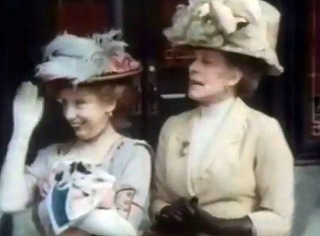 The Magical World of Disney - The Adventures of Pollyanna - Mrs. Tarbell Gretchen Wyler and Miss Best Anne Haney holding white and black kitten Charles