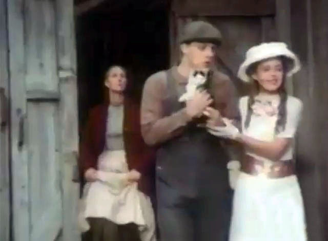 The Magical World of Disney - The Adventures of Pollyanna - Patsy Kensit leading Tom James J. Collins holding white and black kitten Charles with widow Kenn Amy Macintosh