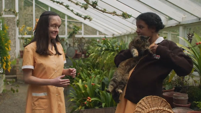 Malory Towers - The Stray - Jean Beth Bradfield with Ellen Carys John holding torbie cat Kenny