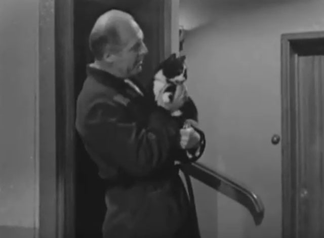 A Man Called Harry Brent - Episode 2 Jacqueline - porter John Horsley holding tuxedo cat