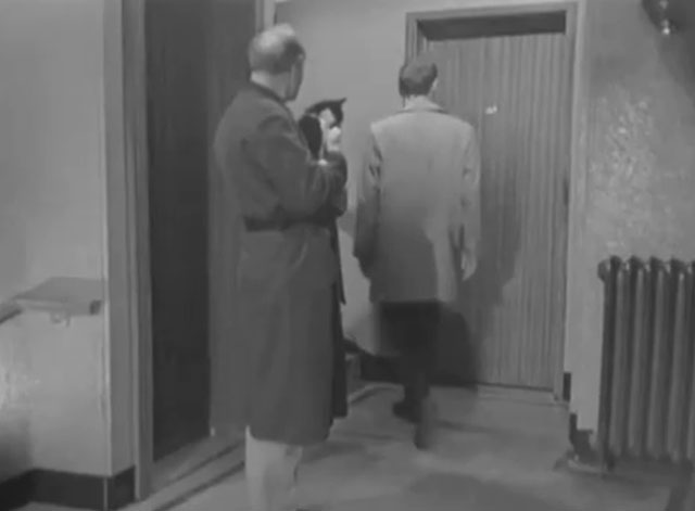 A Man Called Harry Brent - Episode 2 Jacqueline - porter John Horsley holding tuxedo cat with Milton Gerald Harper