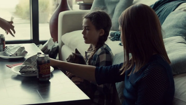 Mary Kills People - Bloody Mary - tabby cat Casper at coffee table with Cambie Lola Flanery and Jess Abigail Winter