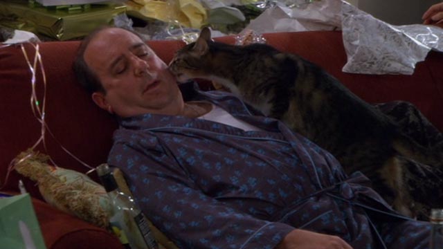 Mike and Molly - The Honeymoon is Over - cat licking Vince Louis Mustillo's face