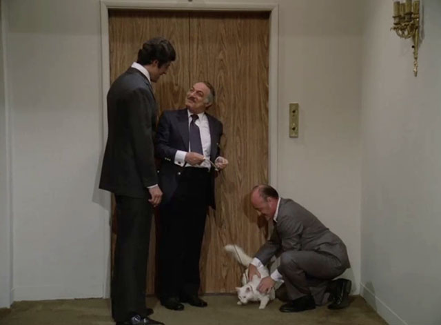 Mission: Impossible - Imitation - Gerald Carter Jack Bernardo, Duval Ray Ballard and Willy Armitage Peter Lupus in hallway with longhair white cat on leash