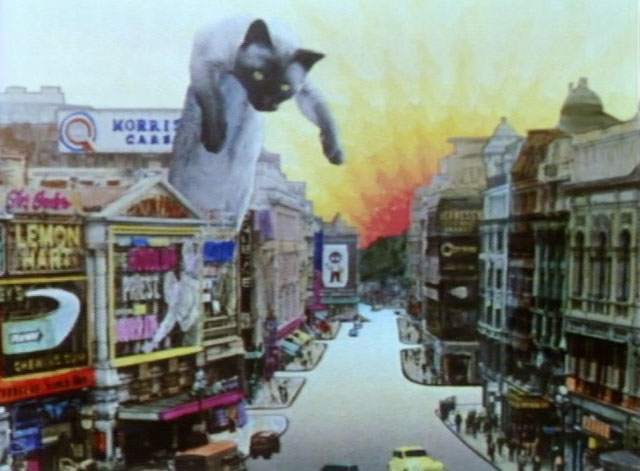 Monty Python's Flying Circus - How to Recognise Different Types of Trees from Quite a Long Way Away - animated giant Siamese cat entering city