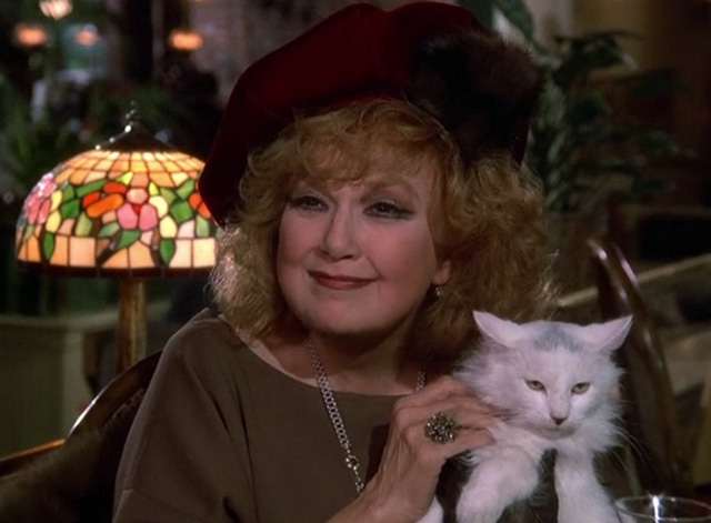 Murder She Wrote - Capitol Offense long-haired white cat held by smiling Kaye Sheppard Edie Adams