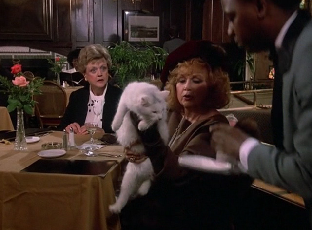 Murder She Wrote - Capitol Offense long-haired white cat being set down by Kaye Sheppard Edie Adams