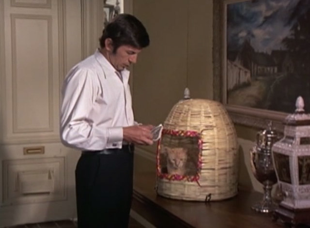 Night Gallery - She'll Be Company For You - Henry Leonard Nimoy with orange tabby cat Jennet in basket