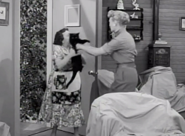 Our Miss Brooks - Big Ears - Miss Brooks Eve Arden handing black cat back to Angela Jesslyn Fax