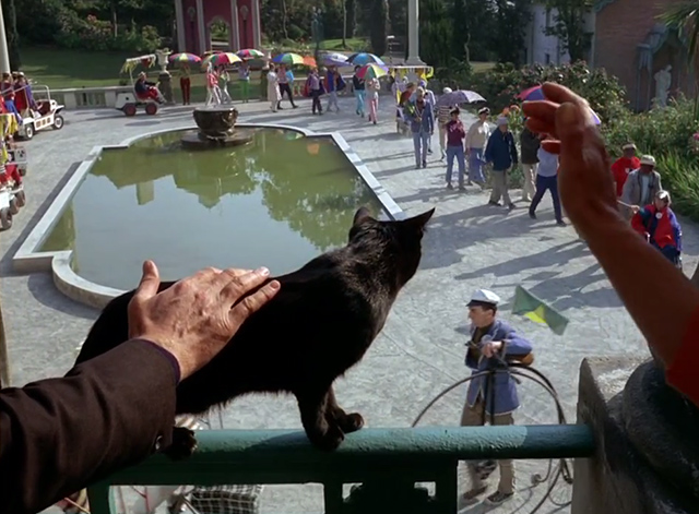 The Prisoner - Dance of the Dead black cat on balcony with hands