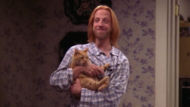 Everybody Loves Raymond - Just a Formality Peter smiling with orange tabby cat Miss Puss
