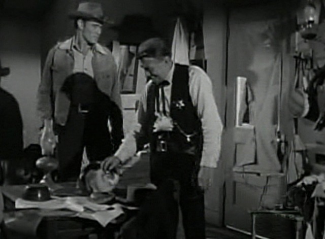 The Rifleman - Guilty Conscience - Lucas with Micah petting calico cat on table