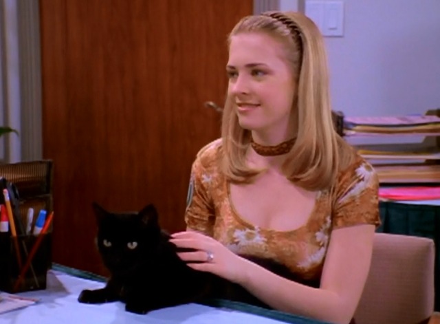 Sabrina the Teenage Witch - Cat Showdown - Sabrina holding Salem on judge's desk