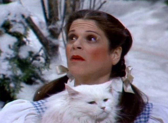 Saturday Night Live - The Incredible Man - Jennifer Gilda Radner holding white Persian cat Tinky