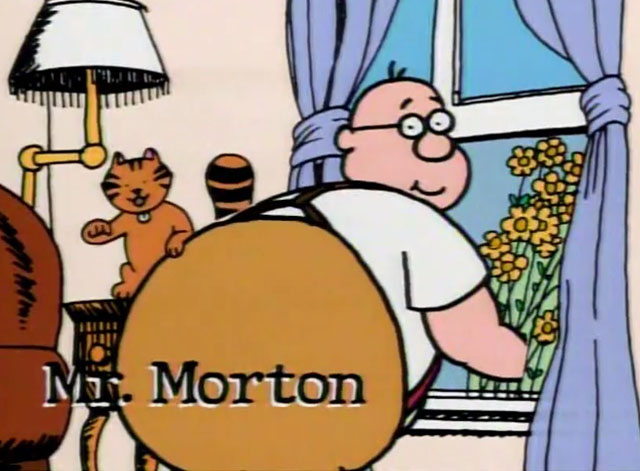 Schoolhouse Rock - The Tale of Mr. Morton - at window with orange tabby cat